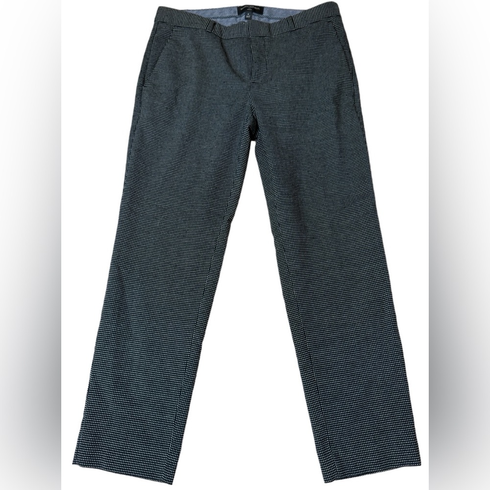 BANANA REPUBLIC Women's Avery Straight Fit Ankle Pants Black w/Polka Dots Size 4